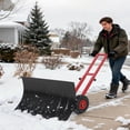 thumbnail image 7 of EastVita 29x20 In Heavy Duty Rolling Snow Shovel With Wheels 5-Position Angle and Height Double Armrests Red, 7 of 7