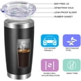 thumbnail image 4 of 20oz Tumbler with Lid and Straw Stainless Steel Tumbler Cup Vacuum Insulated Double Wall Travel Coffee Mug Perfect for Car Cup Holders(Black 1 Pack), 4 of 7