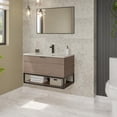 thumbnail image 1 of mueble para baño flotante montenegro 32" gris contrachapado de melamina con lavabo y espejo, 1 of 7