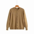 thumbnail image 4 of Cardigans for Women Elegant Basic Knit Long Sleeve Solid Color Button-down Sweater, 2XL, 4 of 4
