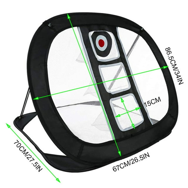 Golf Practice Net Golf Chipping Net Swing Trainer Pop UP Indoor Outdoor Chipping Pitching Cages Mats Portable Easy Folding black