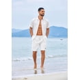 thumbnail image 4 of COOFANDY Men's Drawstring Shorts with Elastic Waistband Classic Loose Fit Flat Front Shorts, 4 of 6