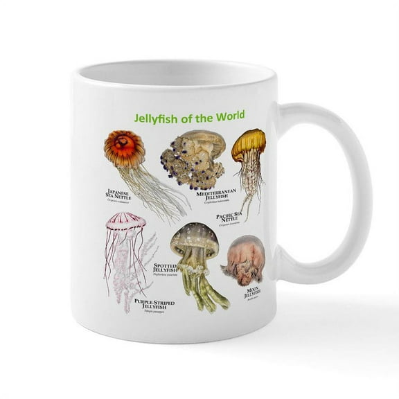 CafePress - Jellyfish Of The World Mug - 11 oz Ceramic Mug - Novelty Coffee Tea Cup