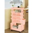 thumbnail image 4 of Movable Book Rack Large Capacity 5 Layer Thickened Rollers Multifunctional Bookshelf For Bedroom Living Room, 4 of 8