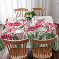 thumbnail image 3 of Pink Tulip Flower Table Cloth Waterproof Tablecloths, Spring Floral Leaves Plants Retro Beige Tablecloth Dining Table Cover for Kitchen Party Tabletop Outdoor, Rectangle Tablecloth 60x84 Inch, 3 of 9