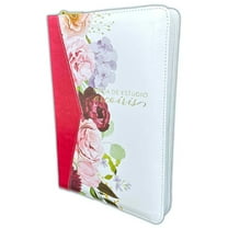 Biblia Pastoral para Mujer de Estudio Arco Iris RV1960 duotono fucsia floral con indice