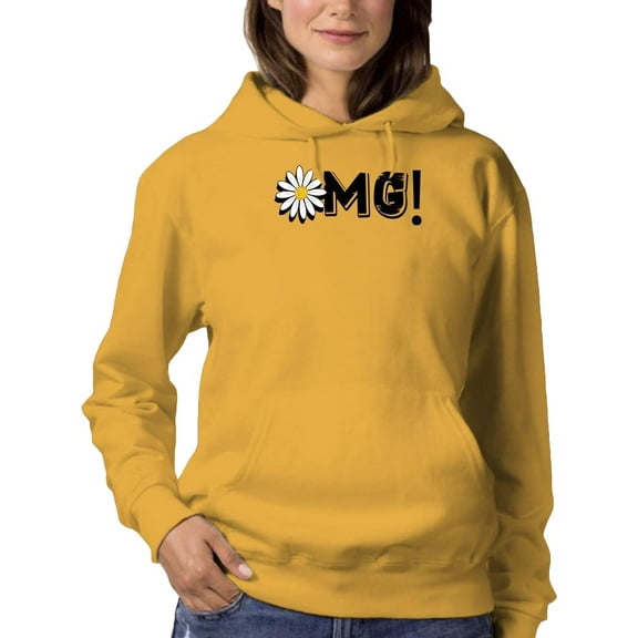 Omg Daisy Yellow Hoodie Women -Image by Shutterstock, Female x-Large