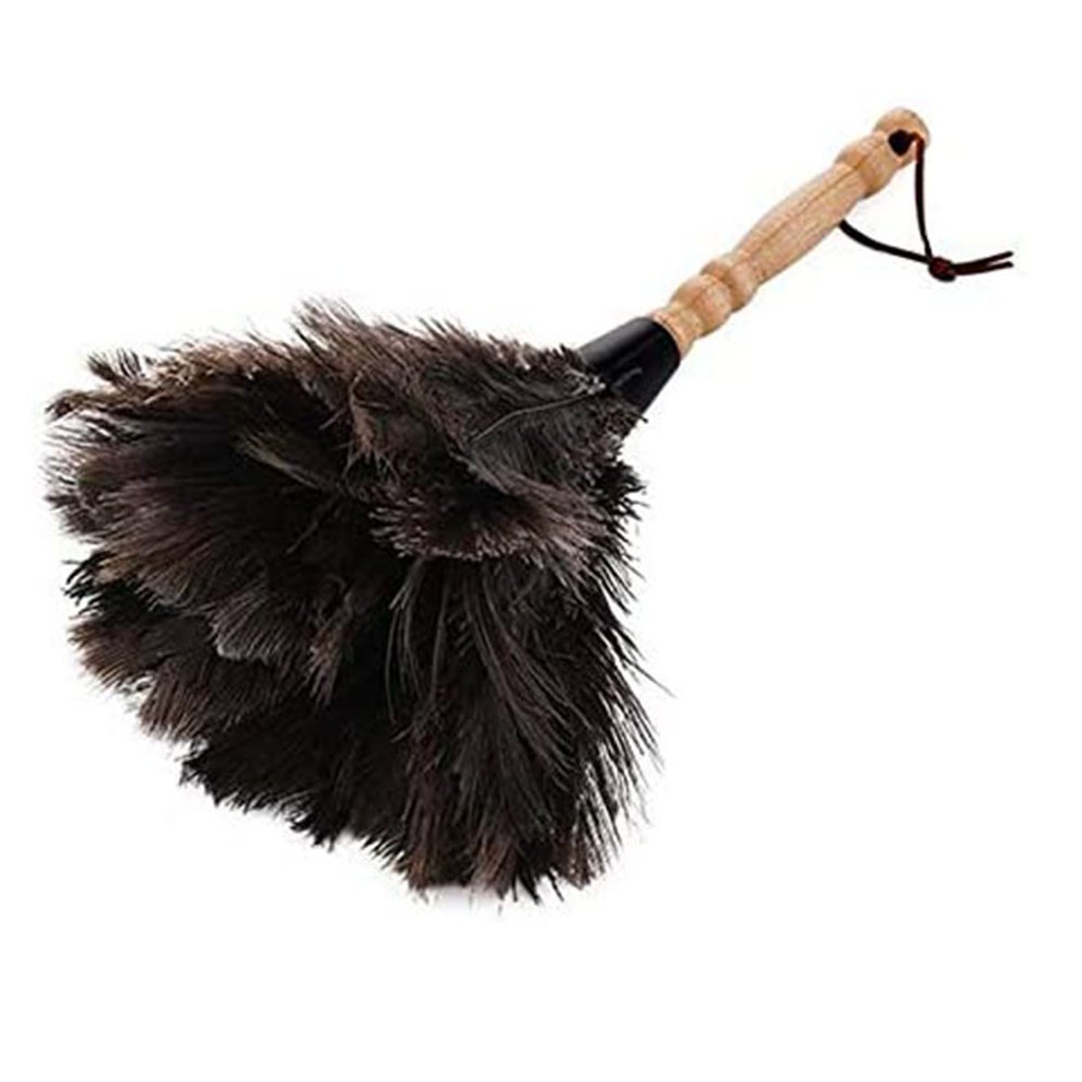 Brand New Solid Wooden Handle Chicken Feather Duster Ostrich Feather