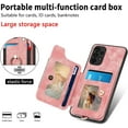 thumbnail image 4 of Phone Case for Samsung Galaxy A13 4G Wallet Cover with Tempered Glass Screen Protector and Wrist Strap Lanyard RFID Credit Card Holder Ring Stand Cell Accessories A 13 LTE 2022 13A SM-A135U Women Pink, 4 of 9