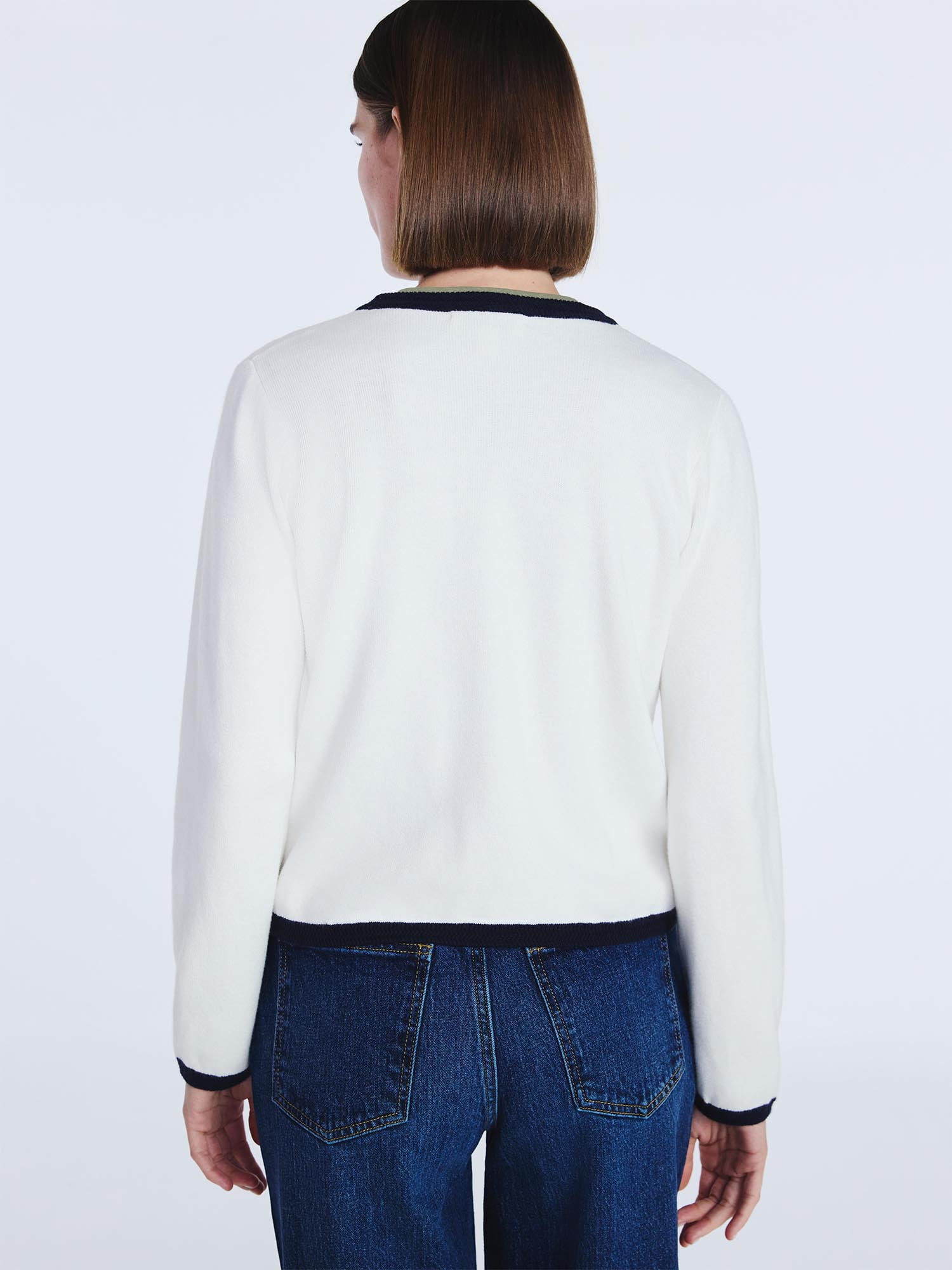 Free Assembly Women's Tipped Patch Pocket Cardigan Sweater, Lightweight, Sizes XS-XXL