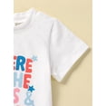 thumbnail image 5 of Bagilaanoe 4th of July Clothes for Toddler Baby Boys Short Sleeve Letter Print T-ShirtTops + Shorts 6M 12M 18M 24M 3T 4T 5T Kids Independence Day Outfits 2pcs Short Pants Set, 5 of 9