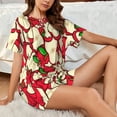 thumbnail image 4 of Vsdghe red Fruit Pattern Women's Pajama Set,Short Sleeve Sleepwear 2 Piece Pjs Lounge Sleepwear Sets-Medium, 4 of 6
