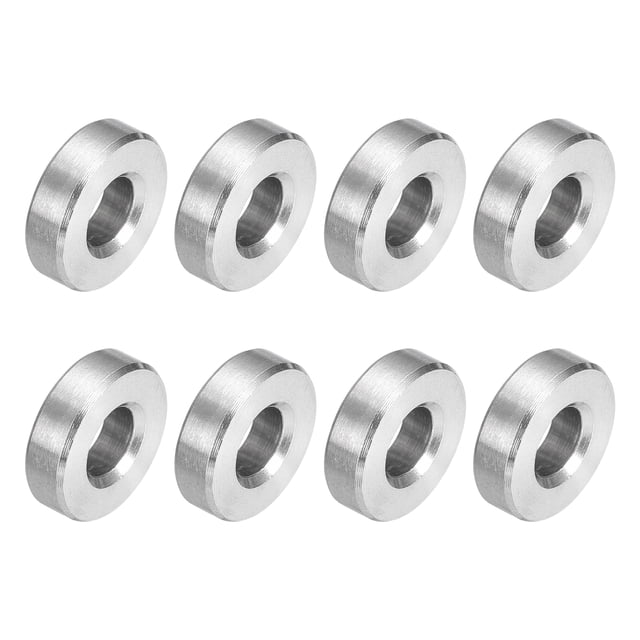 8 Pcs Entretoises en Acier Inoxydable 304 9/16 Pouces OD x 1/4 Pouces ID x 3/16 Pouces Longueur(14x6x4mm) Vis Support de Bague Finition Simple Non Filetée Entretoises Rondes en Métal pour Vis M3 Boulons et Tringles, Argent