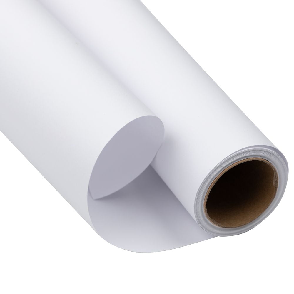 JAM Paper Matte Wrapping Paper, 26.3 Sq ft, Matte White, Roll 1 Pack