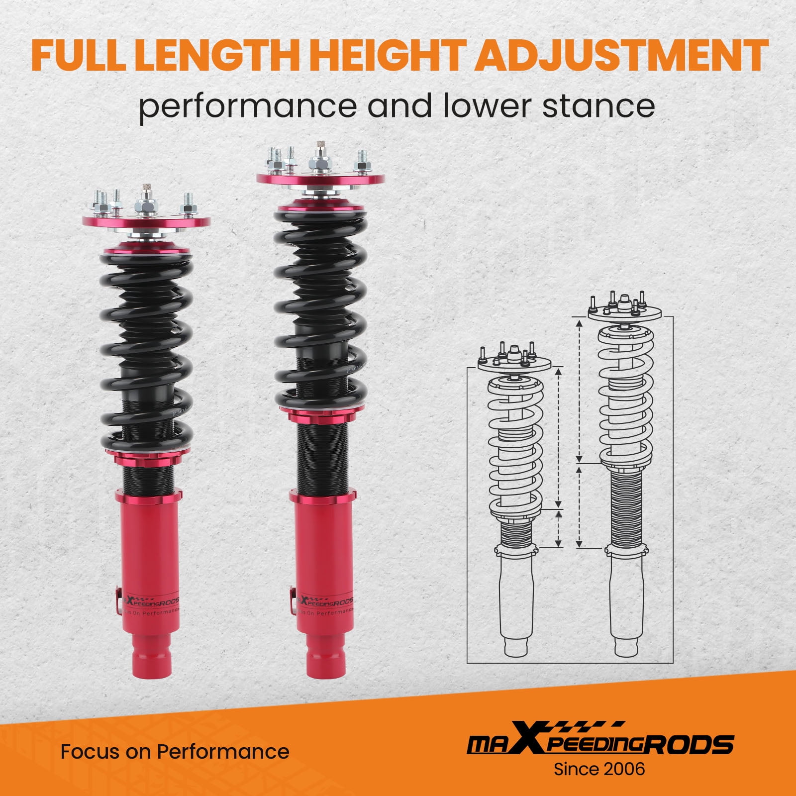 Maxpeedingrods 24 Level Damping Coilovers Suspension Kit For Acura TL 2009-2014 Front + Rear
