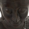 thumbnail image 6 of 23" x 47" Black Polystone Meditating Buddha Sculpture with Engraved Carvings and Relief Detailing, by DecMode, 6 of 12