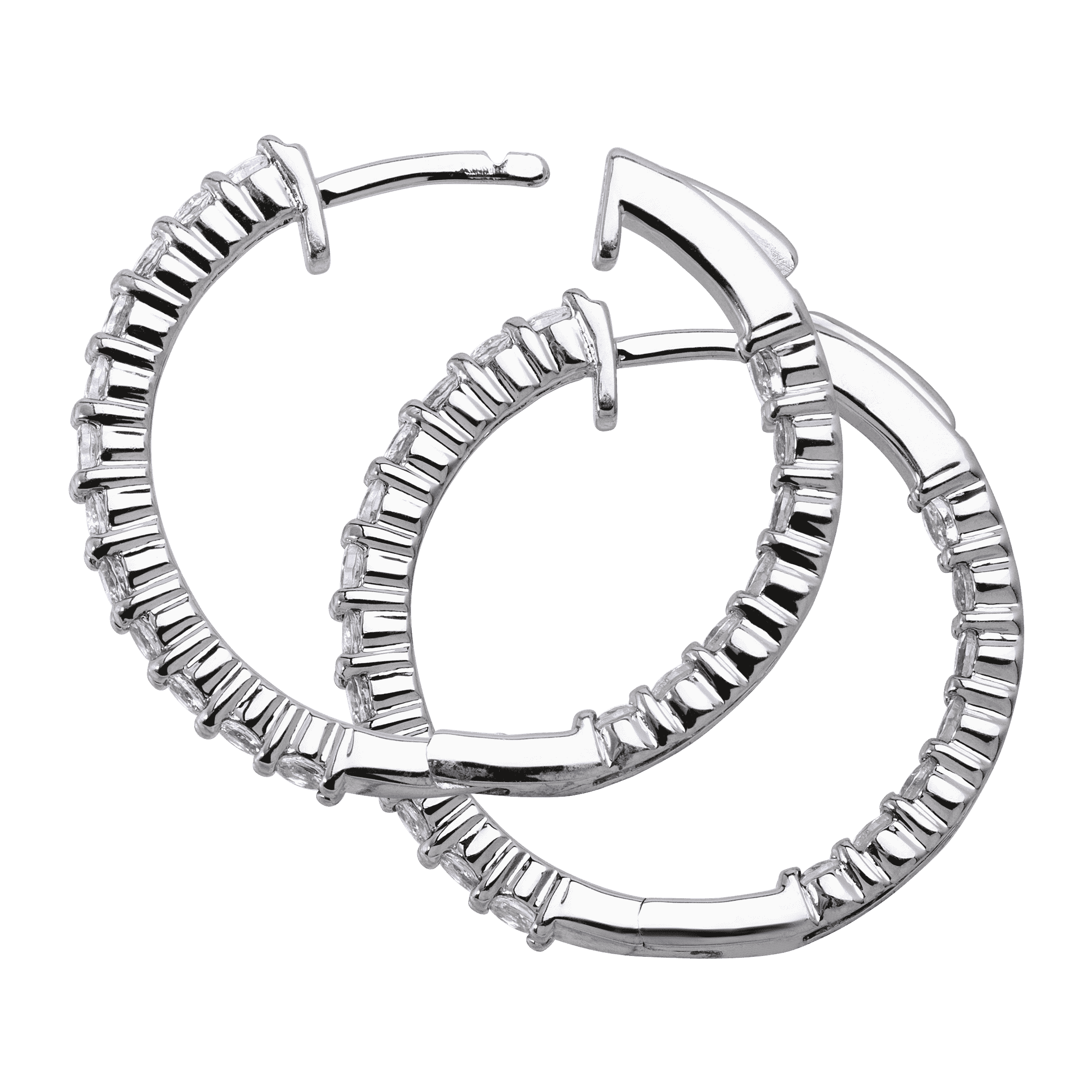 Women's Welry 24mm Tanzanite Front-Back Hoop Earrings in Sterling Silver
