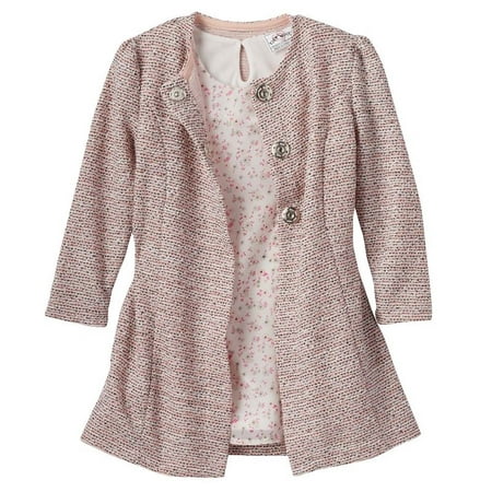 Knit Works Girl Floral Dress & Coat Set Pink 5