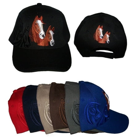 Horse & Pony Horses  And Native Pride Baseball Caps Hats Embroidered - Gifts (CAPNP168-BK)