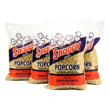 Snappy White Popcorn Kernels for Popping with Popcorn Machine, Air Popper or Stove Top, 2lb Bags, 4 Pack