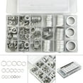 thumbnail image 1 of BTOER 18Sizes 450Pcs Car Engine Oil Drains Plug Aluminum Washer Gasket Nut Bolt Set Sealing Ring O Rings Kit Set, 1 of 9