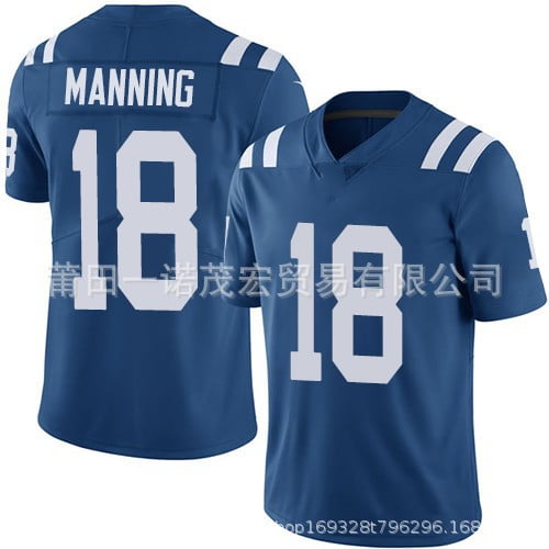 Colts Embroidered Football Jersey 2# 53#Leonard 18#Manning Replica Player Name Jersey