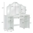 thumbnail image 2 of Costway Coiffeuse Ensemble Table de Maquillage Coiffeuse Table d'Étude Miroir Tri-Pli, 2 of 6