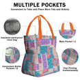 thumbnail image 3 of Boho Bohemia Pioneer Flower Drawstring Lunch Bag Women - Drawstring Lunch Bag Insulated for Work Office - Stain-Resistant Large Lunchbags for Women with Multi-Pockets, 3 of 6