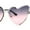 Silver Black Pink, variant on Womens Gothic Luxe Rimless Beveled Lens Cat Eye Heart Sunglasses Gold Smoke