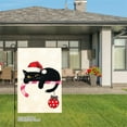 thumbnail image 3 of JOOCAR Black Cat Wearing Santa Hat Holding Candy Cane with Red Ornament Garden Flag for Winter Christmas Home Outdoor Garden Yard Door Decor 12x18 inch, 3 of 5