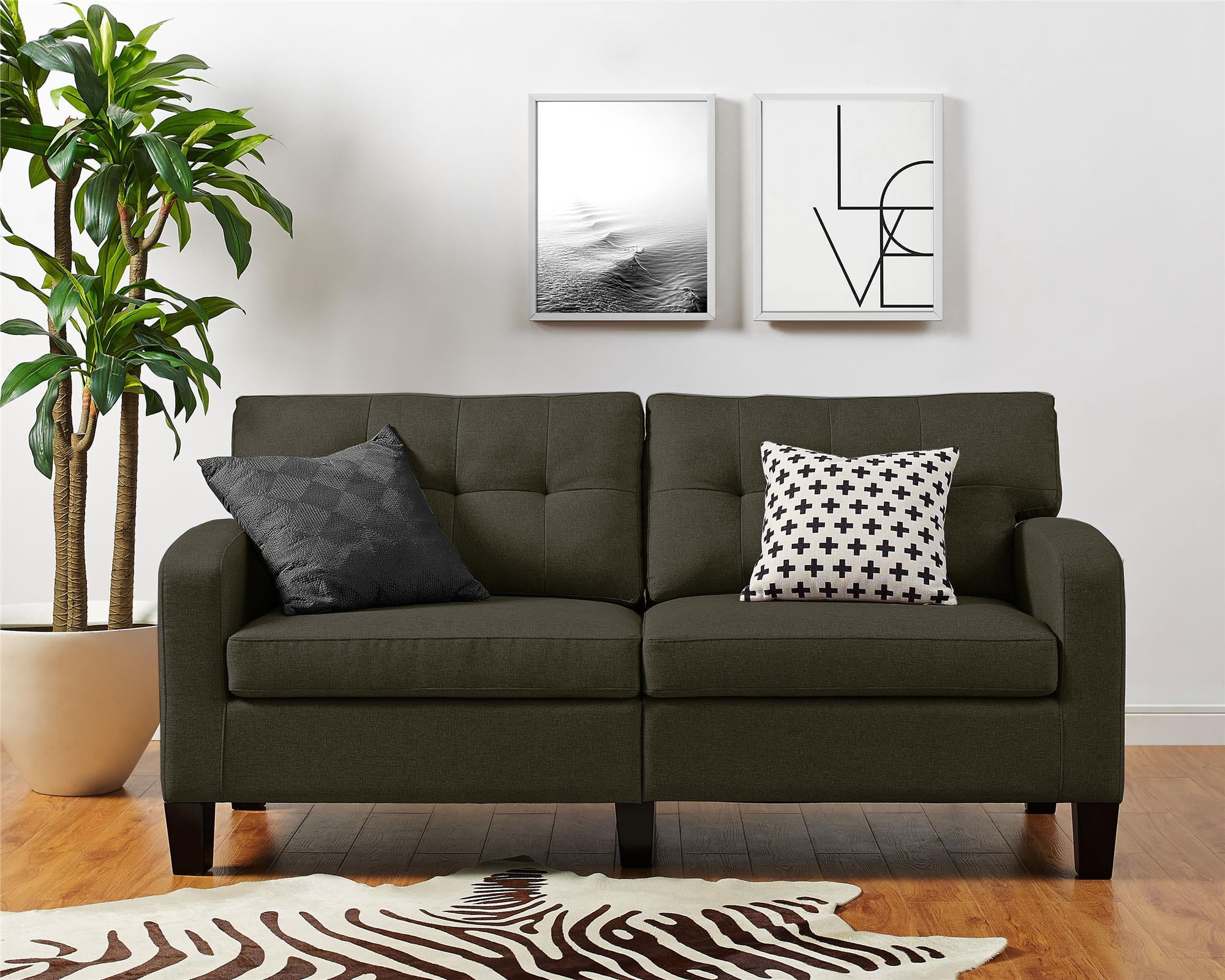 Woven Paths 73 Sofa Oatmeal Grey Walmart Com Walmart Com
