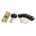 thumbnail image 1 of Cilindro de cerradura de seguridad de puerta de mortaja de doble cara de 75 mm de longitud tono dorado, 1 of 3