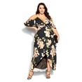 thumbnail image 1 of City Chic Women's Plus Size Floral Flourish Maxi Dress V-Neck - Black, 1 of 4
