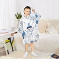 thumbnail image 6 of FORMRS Wearable Blanket Hoodie with Sleeves for Kids Cozy Flannel Sweatshirt, Simple Cartoon Snowmen, 6 of 7
