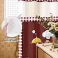 thumbnail image 2 of No Hook Shower Curtain with Built-in Rings - Cartoon Chef Kitchen Washable Waterproof Fabric Bathroom Curtains for Hotel,Rentals, 60 X 72 Inch Long , Gourmet Rustic Farmhouse Red Plaid, 2 of 9