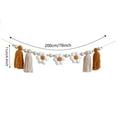 thumbnail image 3 of Guirnalda de borlas de hilo neutro bohemio de 78 pulgadas con cuentas de madera para colgar en la pared, ideal para decoración de baby shower de niñas, guirnalda de borlas bohemia con cuentas de, 3 of 8