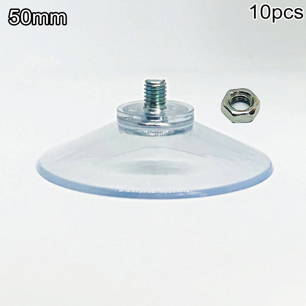 10pcs 40mm Thumb Screw Clear Suction Cups White Nut Window Suckers Wall Mount 