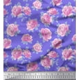 thumbnail image 1 of Soimoi Velvet Fabric Honeycomb Design,Leaves & Rose Floral Print Sewing Fabric Yard 58 Inch Wide, 1 of 1