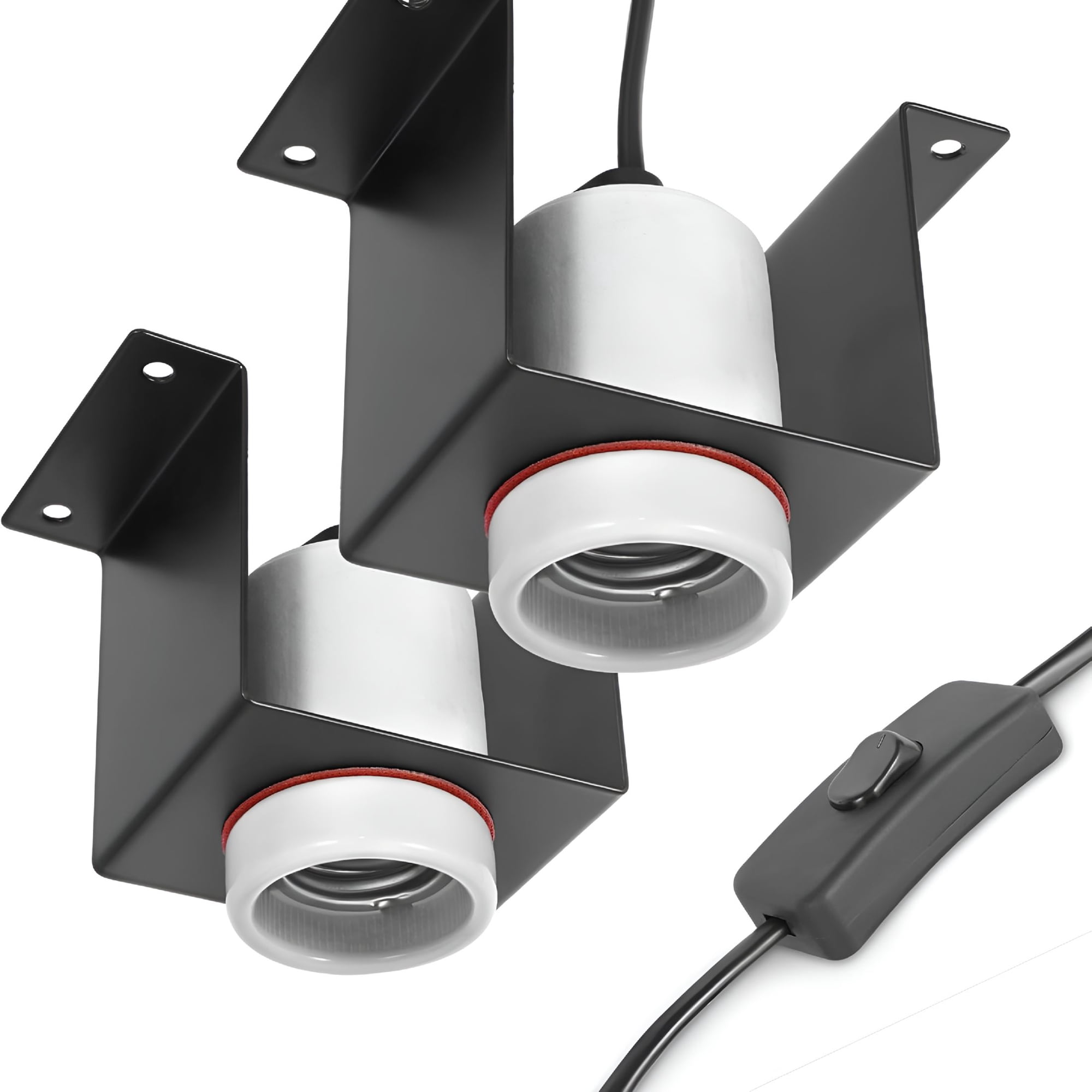 HIBIBUD Reptile Ceramic Heat Lamp Socket, Terrarium Light Fixture with Switch, Bulb Not Included