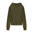 thumbnail image 3 of Charella Womens Fleece Hoodies Pullover Sweatshirts Casual Fall Jackets with Pockets Y2k Clothes Army Green,XL, 3 of 5