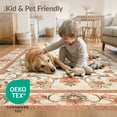 thumbnail image 4 of ODIKA 9'x12' Washable Area Rug Bathroom Vintage Bouquet Panels Scrolling Vine Border Passage for Dining Room, Basement, Large Office, Non-Slip Chair-Friendly, 4 of 7