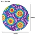 thumbnail image 6 of Colorful Rainbow Tie Dye Spiral Pattern Round Tablecloth 60"x60",Wrinkle Wipeable Table Cloth for Kitchen Dining Room Picnic Patio Party, 6 of 6