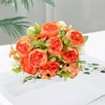 thumbnail image 4 of Vintage Artificial Peony Flower Bouquet Realistic Non-fading Multi-functional Decoration Peony Fake Flower Bundle-Orange, 4 of 8