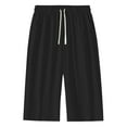 thumbnail image 3 of Men's Casual Sporty Capri Pants Lightweight Breathable Summer Beach Trousers Elastic Waist Comfortable Everyday Wear with Pockets Men's Pants Relaxed Fit Sweatpants Stretch, 3 of 7
