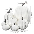 thumbnail image 2 of Paquete de 7 Calabazas Artificiales ANGGREK Realistas para Decoración de Halloween Naranja Blanco, 2 of 8