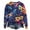 Dark Blue, variant on Mar-di Gras Sweatshirt for Women Oversized Crewneck Pullover Long Sleeve Feather Plaid Printed Tops Carnival Comfy 2026 Spring Fashion Outfits