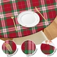 thumbnail image 4 of Red and Green Christmas Plaid Pattern Round Fitted Tablecloth with Elastic Edge,Dining Table Cover Waterproof,Outdoor Round Tablecloth for Camping,Dining,Indoor and Outdoor, 4 of 7