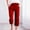 Red, variant on Women's Plus Womens Dress Pants for Work Plus Size Pants for Women Work Casual Cropped Women Casual Embroidery Eyelet Elastic Drawstring Capri Pants Fashion Solid Color Capri Leggings with Pocket