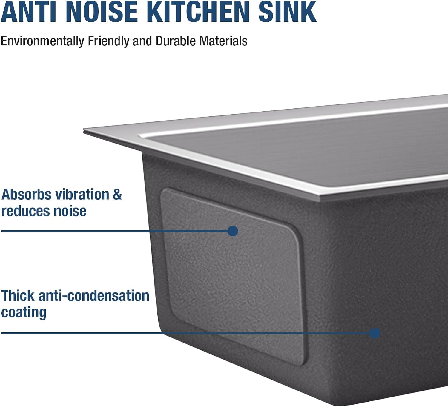 Gvode Undermount Sink Stainless Steel Single Bowl Sinks for Kitchen Home, 24" x 18"