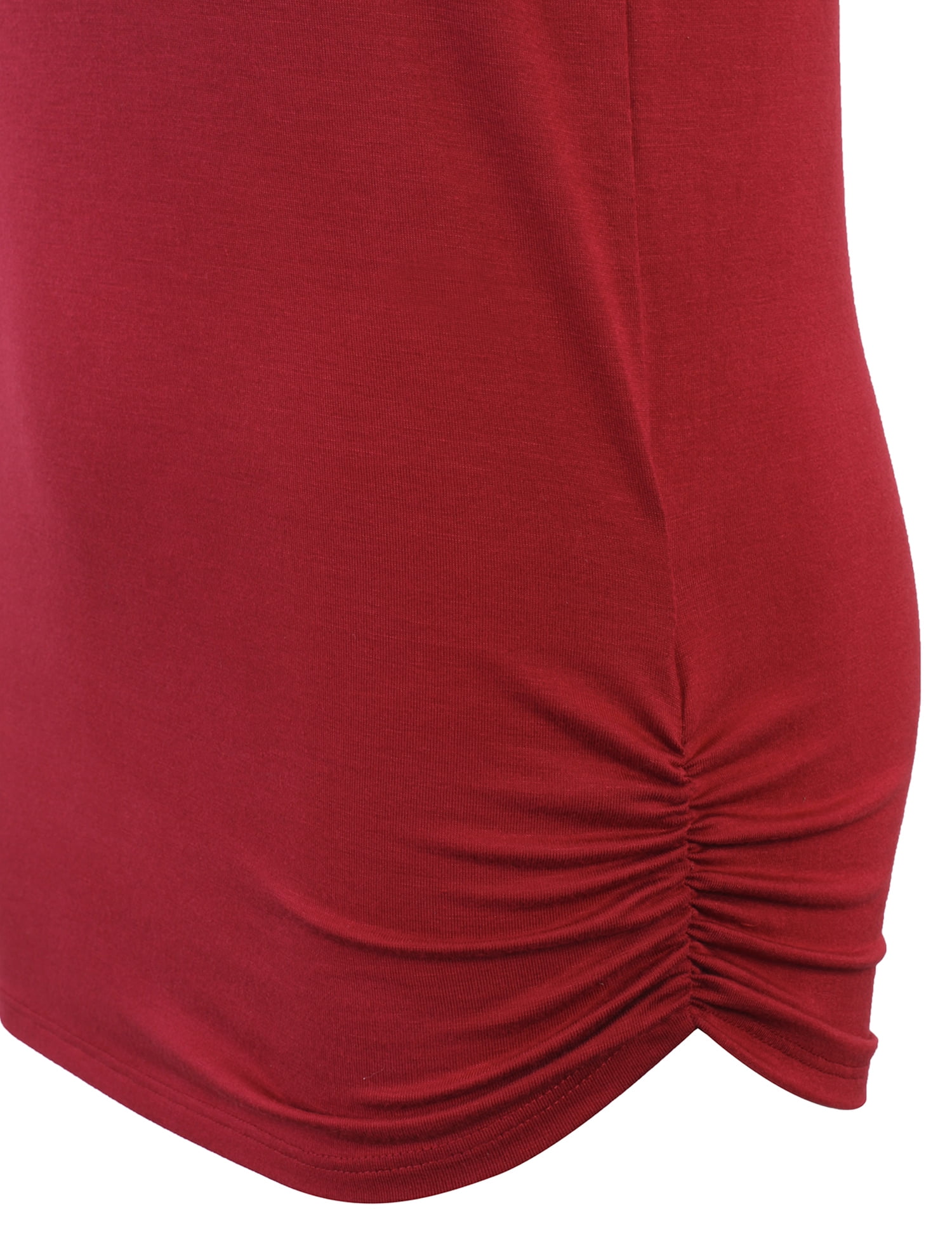 Womens Long Sleeve Solid Basic Drape Top Side Shirring Tunic (S-3X) - image 5